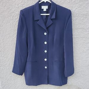 Petite Sophisticate Dark Blue Blazer